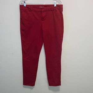 Red Old Navy pixie ankle pants, size 12